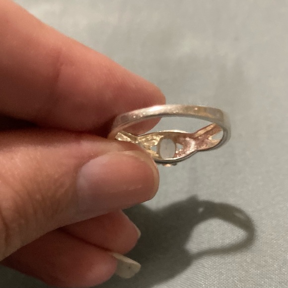 Morganite (1/6 ct. t.w.) Platnium Plated Silver, Infinity Ring - Picture 2 of 3
